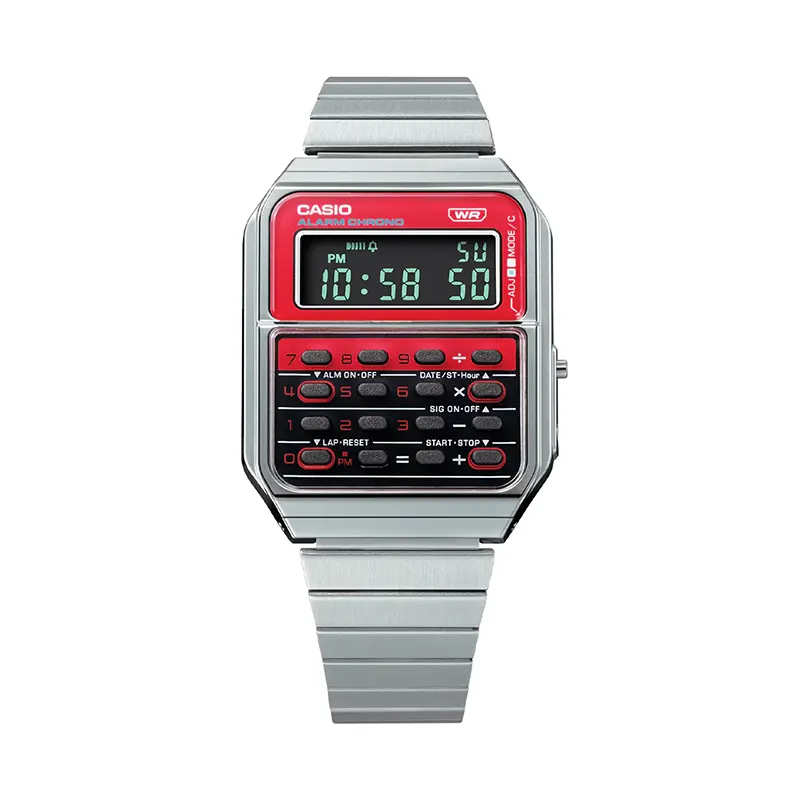 Casio Data Bank Red Dial Men's Watch- CA-500WE-4BDF